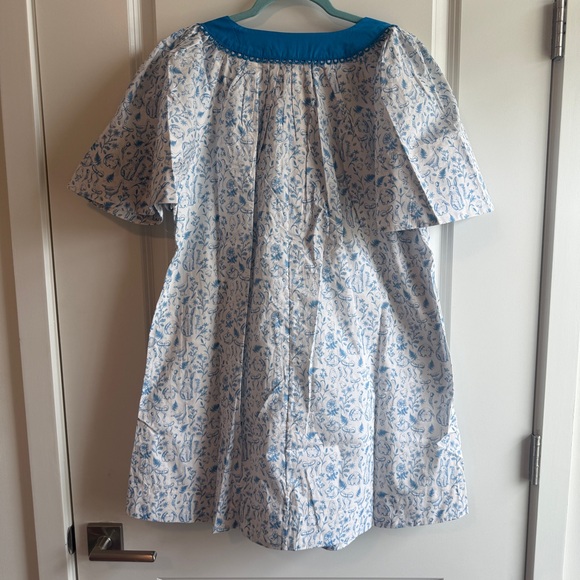 Just A Theory Blue Toile Cotton Dress - Picture 3 of 3